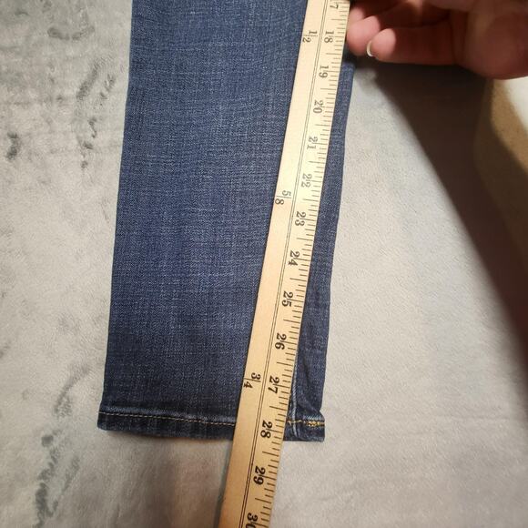 Levis 721 High Rise Skinny Jeans Womens 32 Blue Denim Stretch Slim Fit 32x30 - Picture 7 of 11